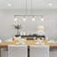 Lustre linéaire moderne à 4 lumières avec abat-jour en verre transparent 43,7 po Delmo-69024150