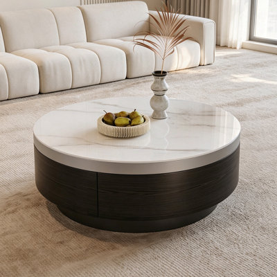 Table basse de salon moderne avec rangement rond