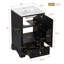 Meuble-lavabo de 20 po avec lavabo en céramique, porte à fermeture en douceur, tablette ajustable en forme de U, tiroir de compartiment et support de porte, style moderne, conception peu encombrante-123654614-123654617