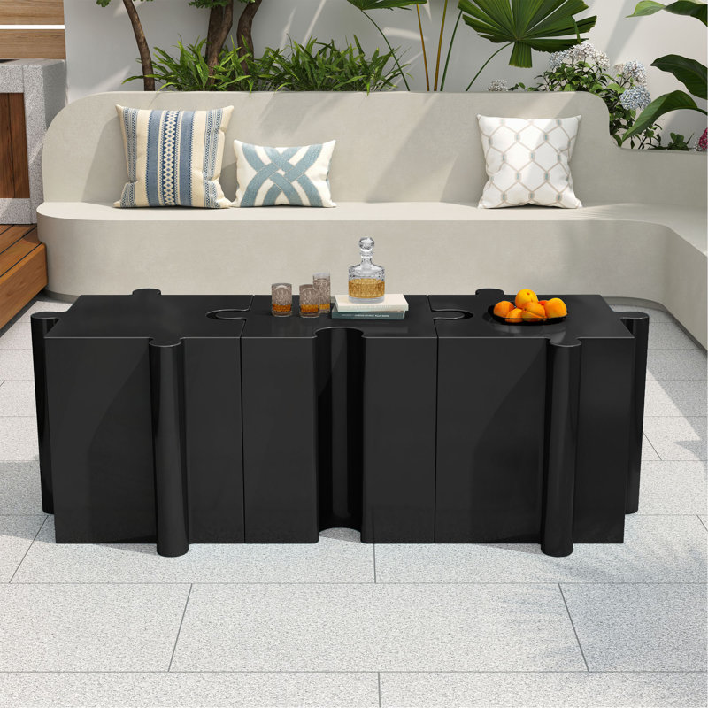 Ensemble de 3 tables de casse-têtes artistiques, tables d'appoint modulaires MGO avec emboîtement (2 convexes et 1 concave), capacité de 200 lb pour l'intérieur et l'extérieur