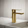 Parallel Single-Handle Bathroom Sink Faucet, Single-Hole Faucet with Pop-Up Drain, 0.5 GPM