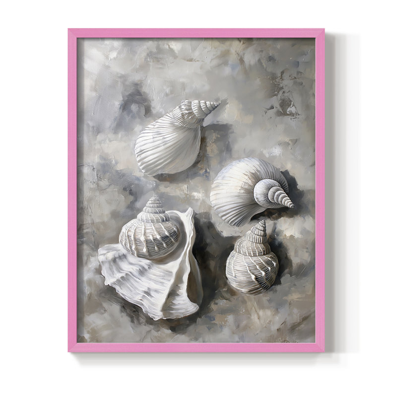 NAUTICAL Series CCXCIII Framed Print - Solid Wood, Pink, 11" H x 9" W