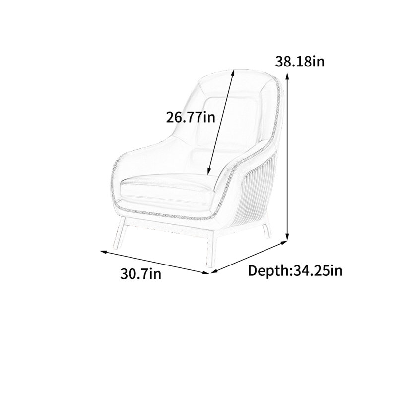 Chaises décontractées légères à rayures, Brun