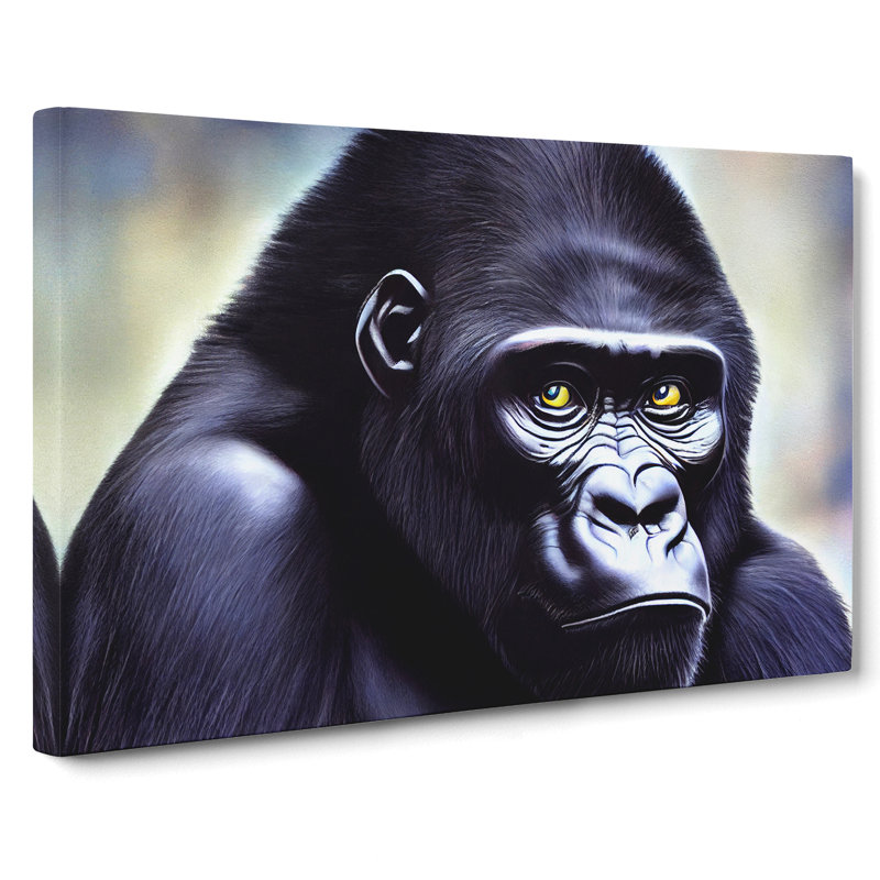 Face Of A Gorilla - Wrapped Canvas Painting, 35cm H x 50cm W x 3cm D