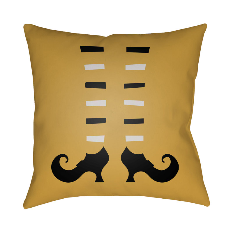  Indoor/Outdoor Throw Pillow, 18" H x 18" W x 4" D, Light Orange