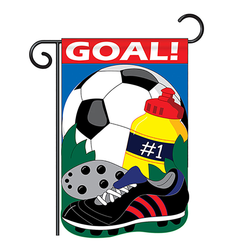 Drapeau de maison vertical décoratif à 2 côtés en polyester à deux côtés goal goals sports, H 40 po x l 28 po