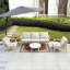Solid Acacia Wood Garden Sofa Set With Coffee Table, Outdoor Patio Lounge Furniture-979454064