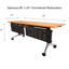 Tables de formation mobiles commerciales avec alimentation intégrée et chaises de travail empilables | Ensemble de 4 tables et 8 chaises | Tables de formation pliantes et empilables de 203 cm (80 po) | Mobilier pour salles de conférence et salles de classe | Hêtre 8 places