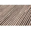 Tapis rayé brun clair / crème en cuir de vache fait à la main 5 pi 3 po x 7 pi 7 po
