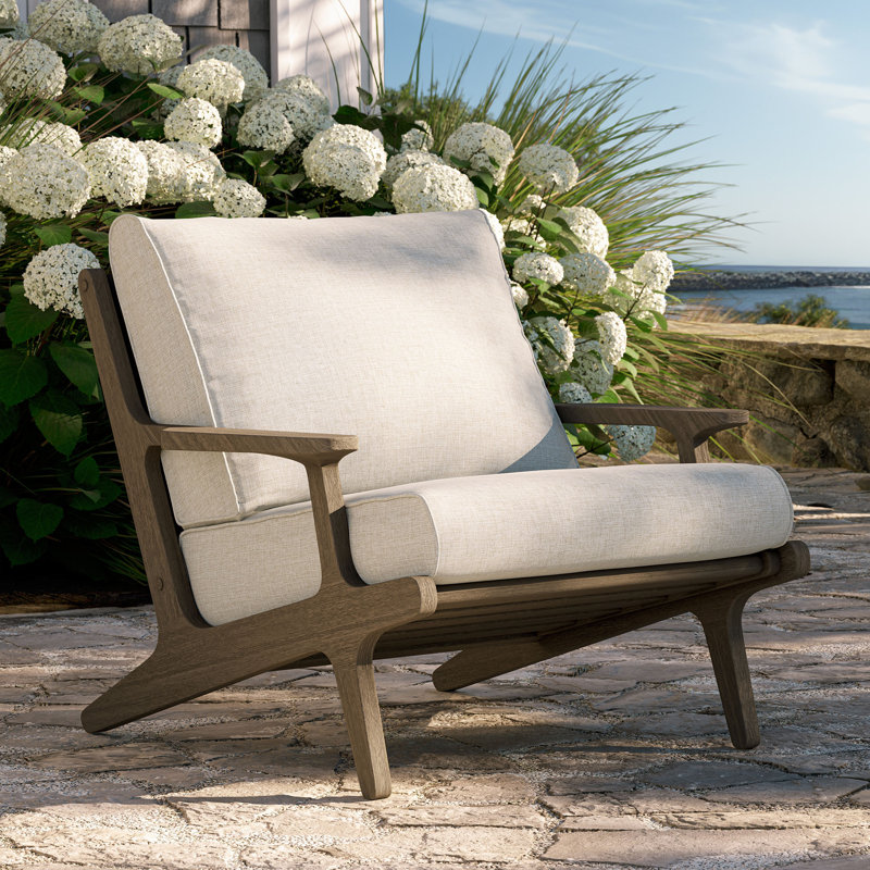 Fauteuil d'extérieur en bois de teck Saratoga, Beige