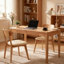 Bureau en bois massif avec tiroirs, bureau debout avec bords lisses, bureau à domicile pour petits espaces