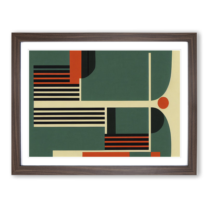 Classic Bauhaus Vol.1 Abstract - Framed Print, 25cm H x 34cm W x 2cm D, Walnut Framed