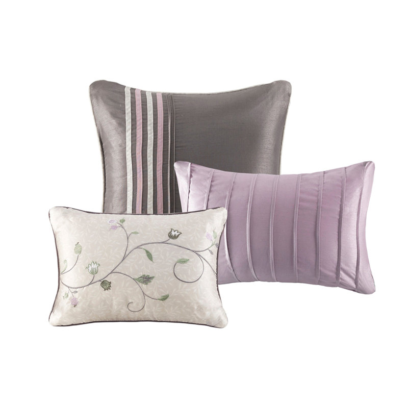 Embroidered 7 Piece Comforter Set Purple