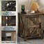 Table de chevet rustique avec station de charge USB, table de chevet en bois de 18 po de largeur, porte de grange coulissante, tablette réglable à deux niveaux, chambre ou salon-998965181-998965182