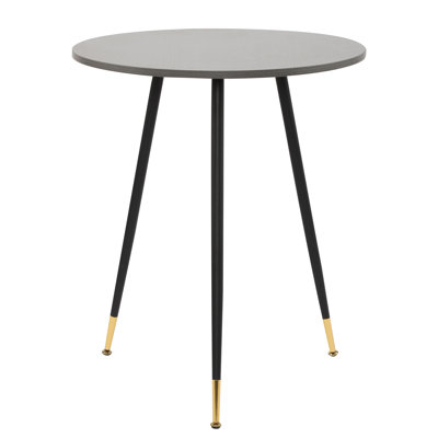 Contemporary Round Wood End Table Accent Table With 3 Legs For Bedrooms, Living Rooms, Black