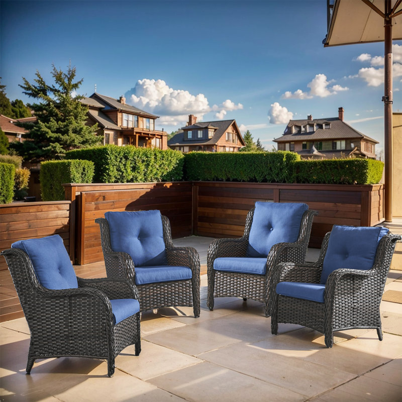 Bonia Outdoor Lounge Chair, Blue, Brown