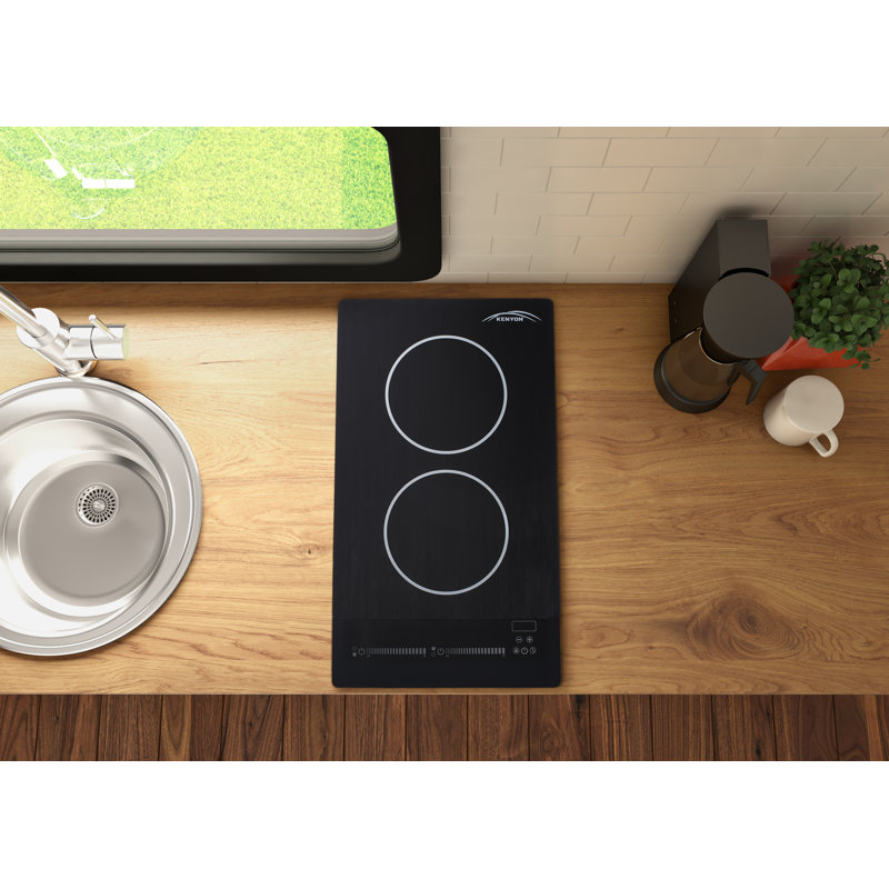 Plaque de cuisson à induction à 2 brûleurs 12 pouces, vitrocéramique avec commandes à glissière et verrou de contrôle Kenyon B80321