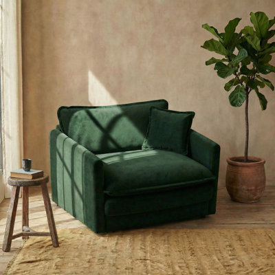 Deep-Seated Green Chenille Single Sofa: The Ultimate Statement Piece For Modern Living Rooms