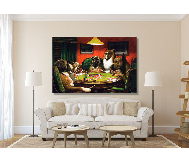 " Dogs Playing Pokers " Painting Print, 18" H x 24" W x 1.5" D