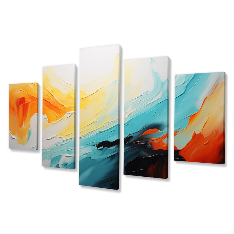 «Colorful Abstract Expression V», art abstrait à multiples panneaux muraux