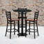 Clark 30" Round Laminate Table Set with 3 Metal Barstools - Cherry Wood Seat