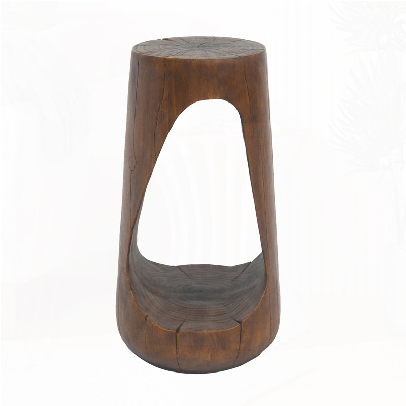 Outdoor Side Table,Patio Garden Stool Table,Decorative Accent Table for Patio Balcony Beach Pool Side, Antique Brown