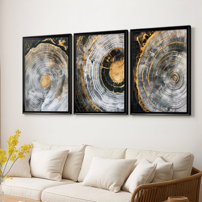 ABSTRACT Series CCXLVII - Toile tendue avec châssis sur mesure - 3 pièces