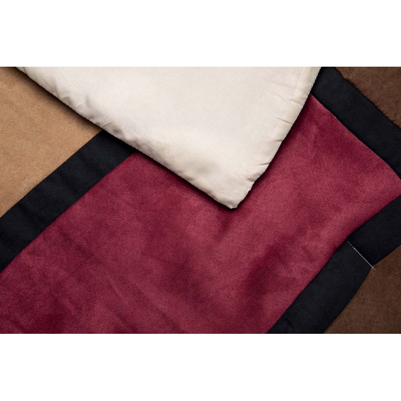 11516 Box Stitch Patchwork Comforter, Queen Comforter + 6 Additional Pieces