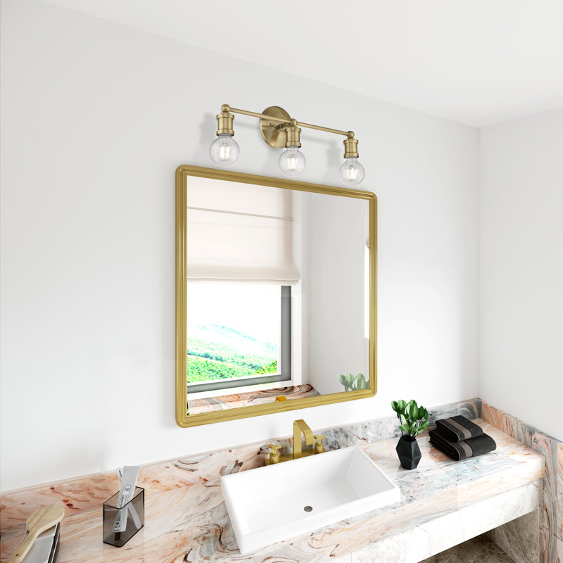 Grogan 3 - Light Dimmable Vanity Light, Antique Brass