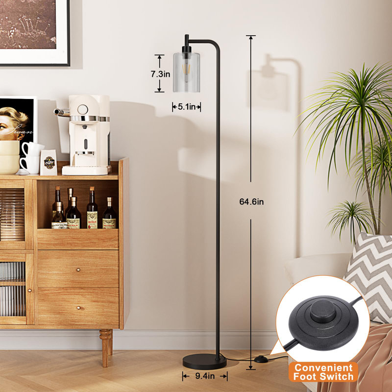 Watervliet Black Traditional Floor Lamp, Black, Gray