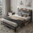 Functional Bed Frame with Charging Station and Vintage Flair, Metal Platform for Durable and Comfortable Sleep Experience-1795988975-1789321063