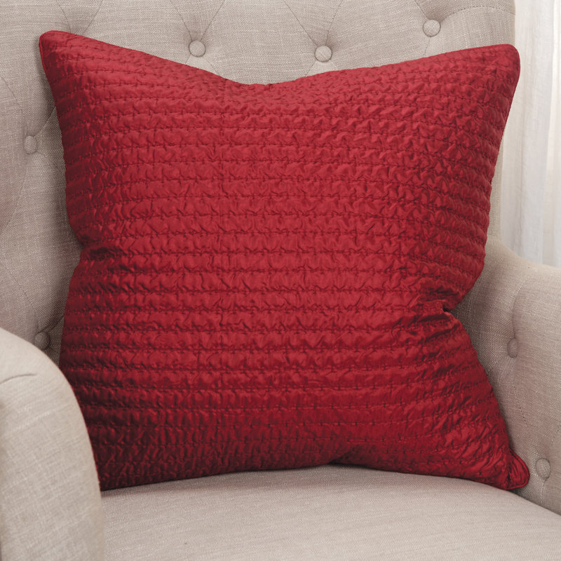 Square Pillow Cover and Insert, Red
