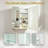 32'' x 26'' Double Door Beveled Medicine Cabinet With Mirror Door & Removable Shelves, No Assembly（White）-2132116890