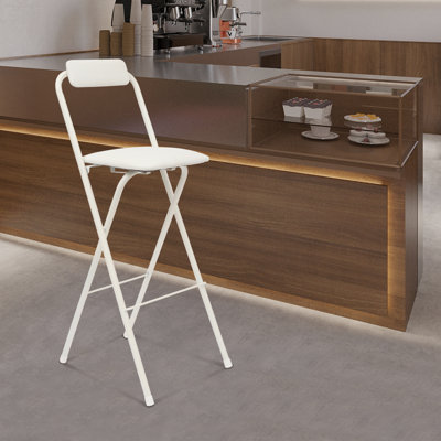 Portable Folding Bar Stool With Backrest Tall (1 Pcs, 29.53Inch)