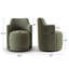 Fauteuil de bureau pivotant rembourré en tissu entièrement assemblé-899653161