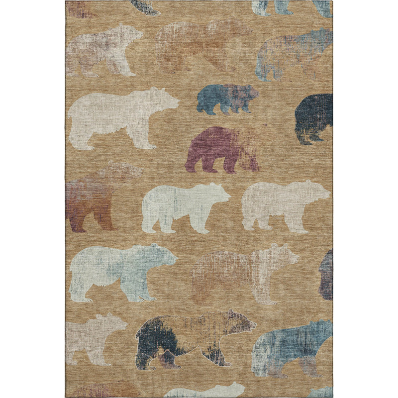 Tapis de qualité supérieure lavable à la machine Mayfield AMF2338, Gold, 9 pi x 12 pi