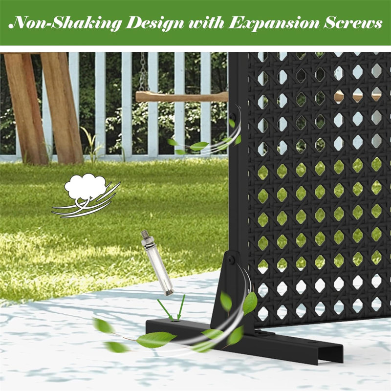 Metal Privacy Screen, Freestanding Outdoor Indoor Divider