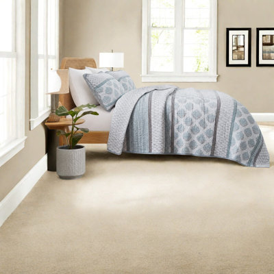 Ensembles de literie en coton turquoise, ensemble de courtepointe très grand, confort de chambre à coucher moderne réversible