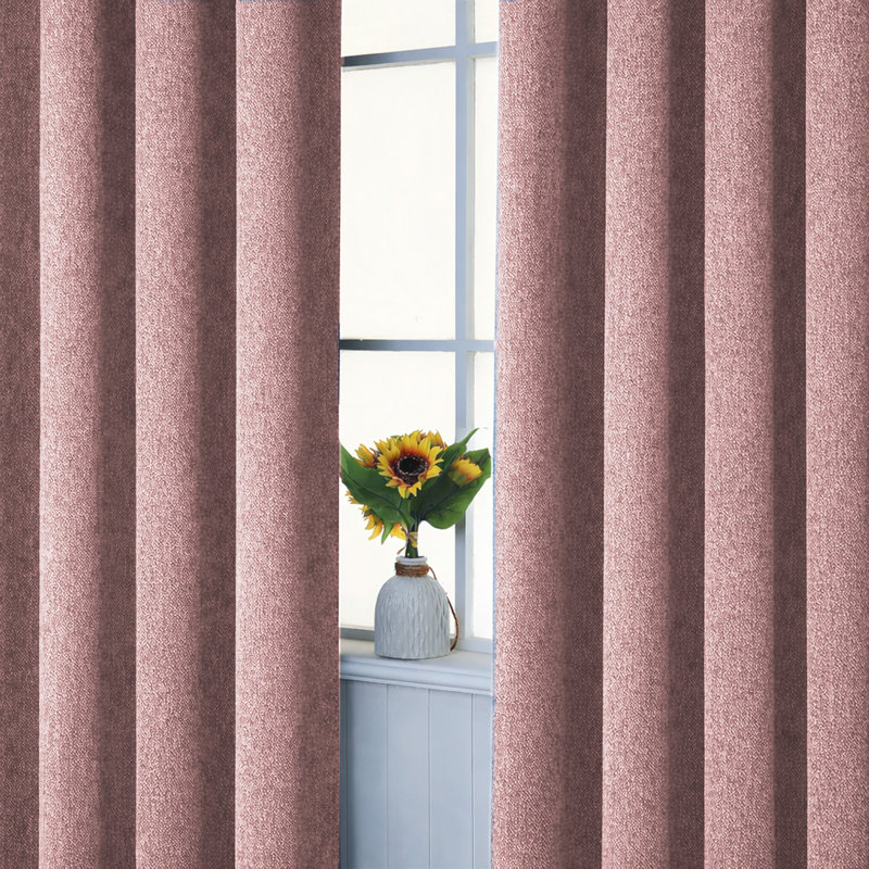 Aspire Homeware Linen 100% Blackout Curtain Pair for Maximum Privacy and Light Control, Blush, 168cm Width x 228cm Drop