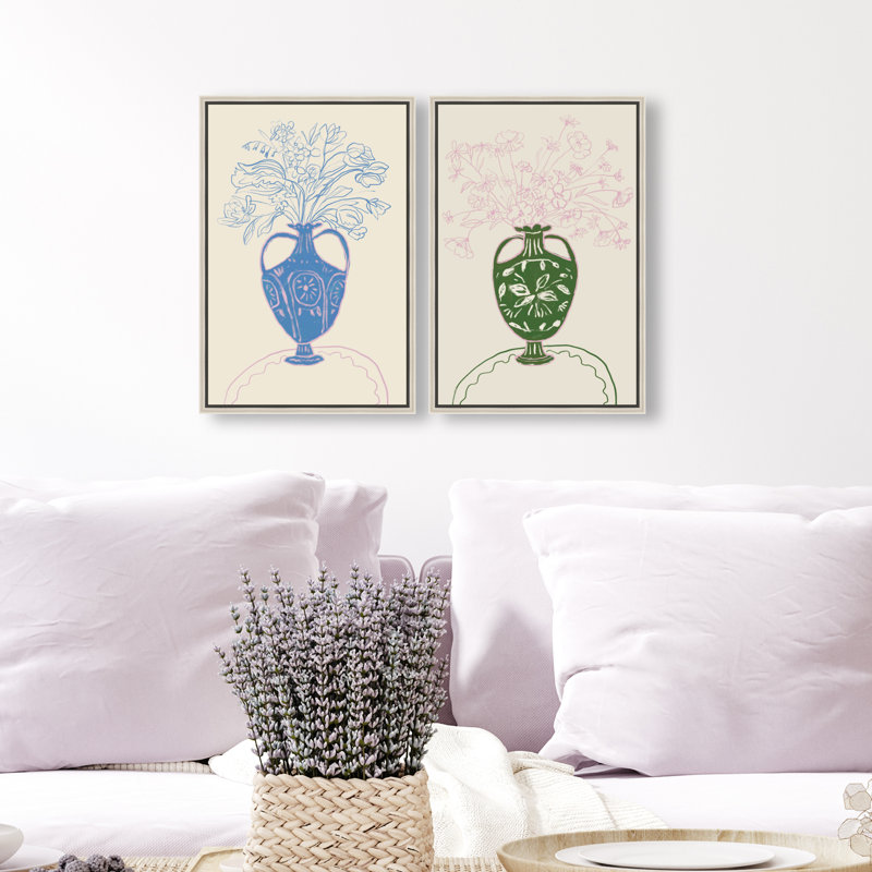 Flower Sutdio Set Set by Oliver Gal, 16" H x 11" W, Silver Floater Frame