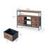 Console avec 4 tiroirs, table de canapé pour le salon, table d'entrée avec 2 prises et 2 ports USB (brun rustique et noir)