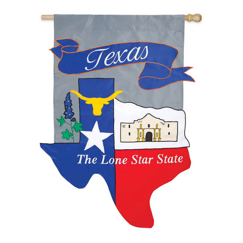 Drapeau de jardin 2 côtés texas, H 44 po x l 28 po
