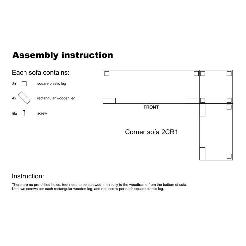 Alcrossagh 4 Seater Corner Sofa , Right Hand Facing, Dark Grey
