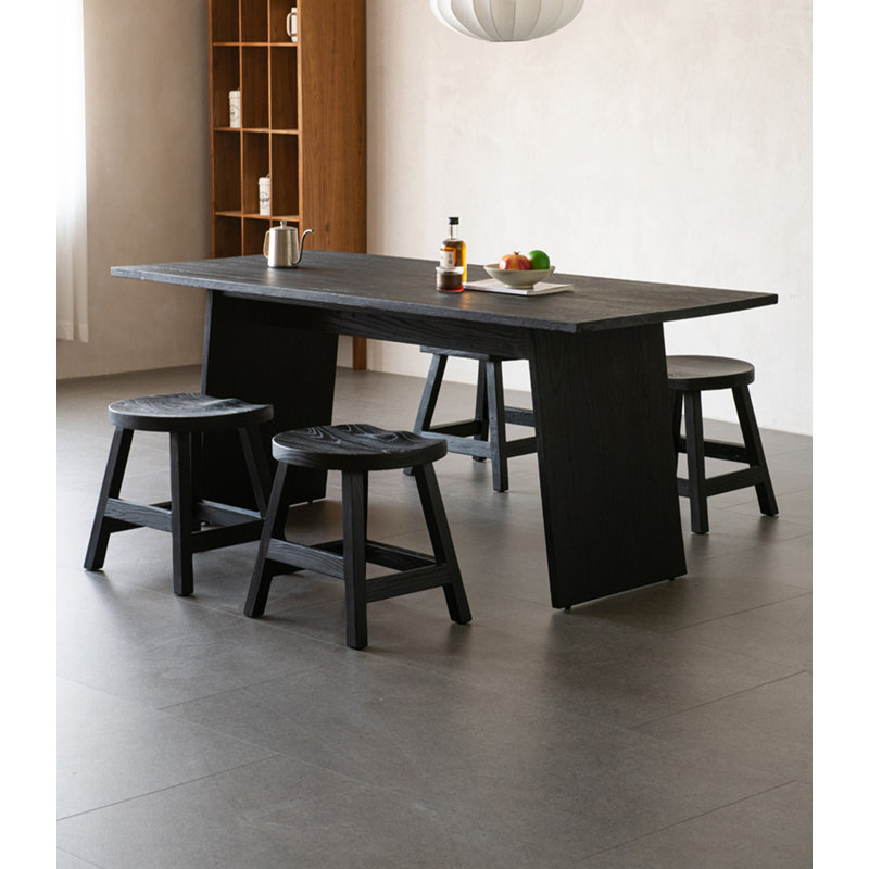 Table de bar rectangulaire en noyer récupéré, H 29,53 po x L 62,99 po x l 31,5 po, Noir
