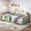 Lit simple avec bibliothèque intégrée et garde-corps de sécurité, lit de rangement, mobilier de chambre, vert-129752320