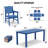 Patio Table 67" Rectangle Outdoor HIPS Dining Table All-Weather Patio Dining Table for 6 Person with Umbrella Hole for Backyard Garden Deck Poolside, Navy-1376495378