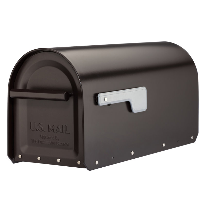 Large Rubbed Bronze Steel Post Mount Mailbox