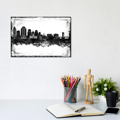 Sacramento Black & White Film by WallDecorAddict - Wrapped Canvas Print