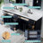 84" W x 35" H Freestanding Bathroom Solid Wood Vanity With White Cultured Marble Countertop And Ceramic Double Sink,Navy Blue-186306367-186306366