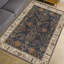 Poeme Wool Area Rug in Dark Blue/Cream/Orange-1873902072